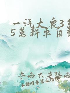 一汽大众3万一5万新车自动挡