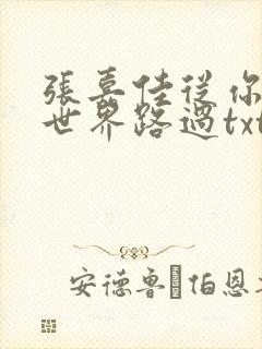 张嘉佳从你的全世界路过txt