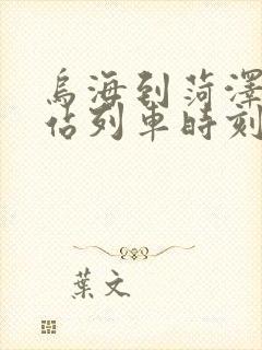 乌海到菏泽火车站列车时刻表