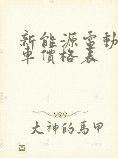 新能源电动汽车车价格表
