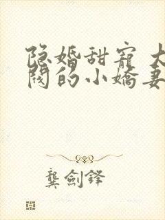 隐婚甜宠 大财阀的小娇妻