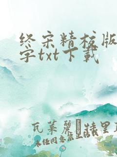 终宋精校版无错字txt下载