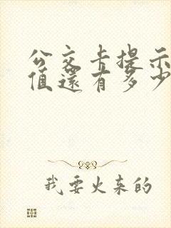 公交卡提示请充值还有多少钱