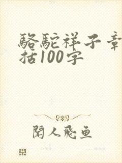 骆驼祥子章节概括100字