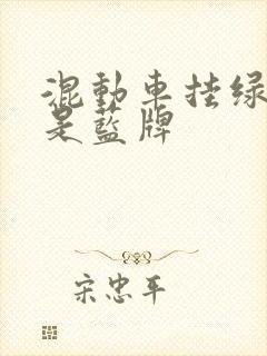 混动车挂绿牌还是蓝牌