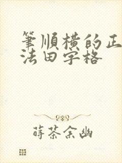 笔顺横的正确写法田字格