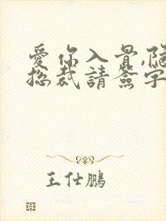 爱你入骨,隐婚总裁请签字txt