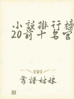 小说排行榜2020前十名官场