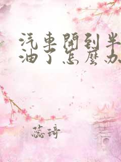 汽车开到半路没油了怎么办