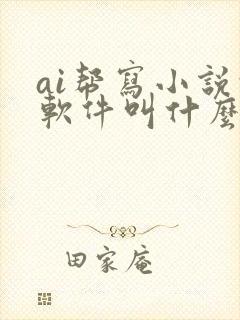 ai帮写小说的软件叫什么