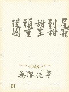 从头甜到尾的校园重生甜宠文 从头甜到尾的校园重生甜宠文