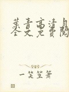 叶青高清月小说全文免费阅读笔趣阁