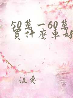50万一60万买什么车好