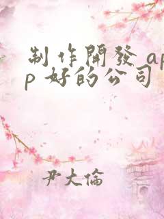 制作开发 app 好的公司