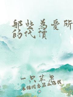 那些为爱所付出的代价