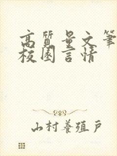 高质量文笔好的校园言情