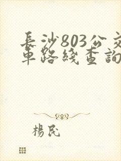 长沙803公交车路线查询查