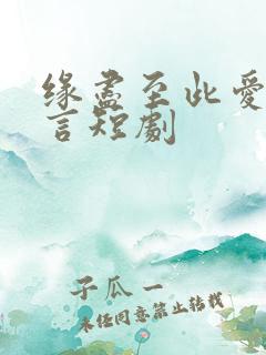 缘尽至此爱不再言短剧