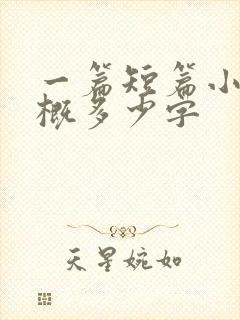 一篇短篇小说大概多少字