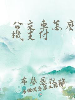 公交车怎么用手机支付