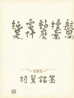 纯电动续航里程是什么意思