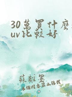 30万买什么suv比较好 30万买什么suv比较好