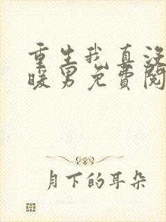 重生我真没想当暖男免费阅读