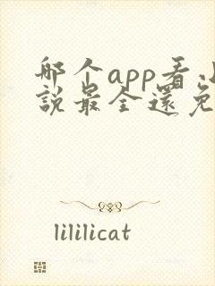 哪个app看小说最全还免费没广告