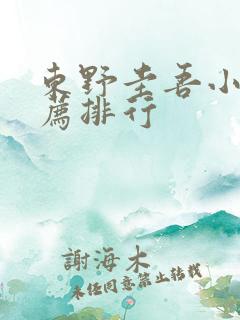 东野圭吾小说推荐排行