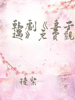 韩剧《妻子的外遇》免费观看