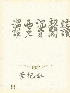 温西沉黎烟的小说免费阅读笔趣阁