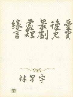 缘尽最后爱不再言短剧免费观看