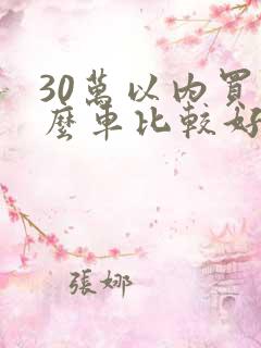 30万以内买什么车比较好