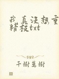 我真没想重生啊精校txt