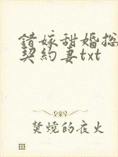 错嫁甜婚总裁的契约妻txt 错嫁甜婚总裁的契约妻txt