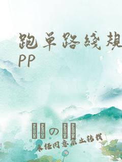 跑单路线规划app