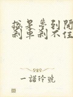 总是梦到开车踩刹车刹不住 总是梦到开车踩刹车刹不住