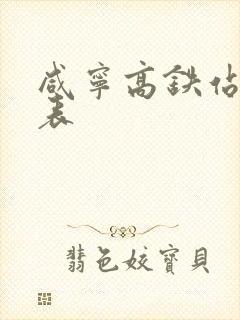 咸宁高铁站时刻表
