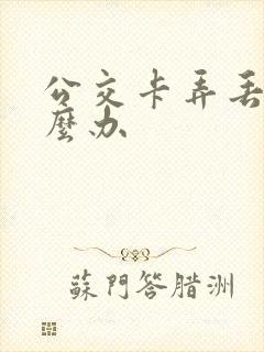 公交卡弄丢了怎么办