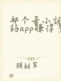 哪个看小说赚钱的app赚得多