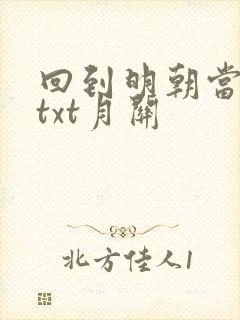 回到明朝当王爷txt月关
