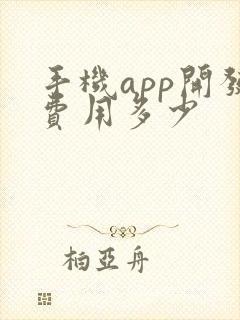 手机app开发费用多少