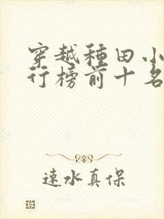 穿越种田小说排行榜前十名完结篇