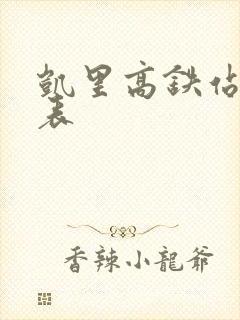 凯里高铁站时刻表