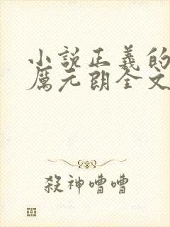 小说正义的使命厉元朗全文 小说正义的使命厉元朗全文