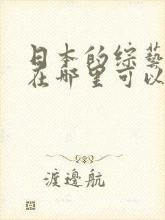 日本的综艺节目在哪里可以看