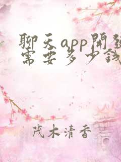 聊天app开发需要多少钱