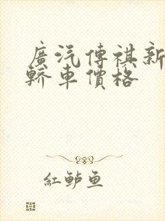 广汽传祺新能源轿车价格