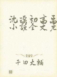 沈瑶初高禹川的小说全文免费阅读
