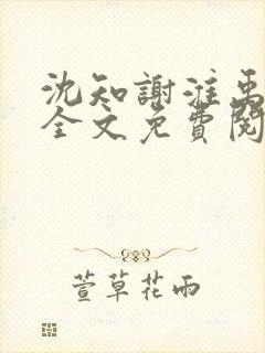 沈知谢淮禹小说全文免费阅读